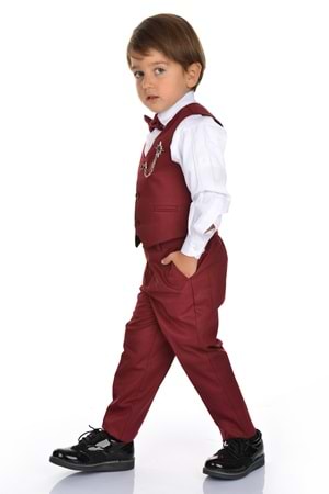 Yelekli Smokin Erkek Çocuk Takım MNK0273