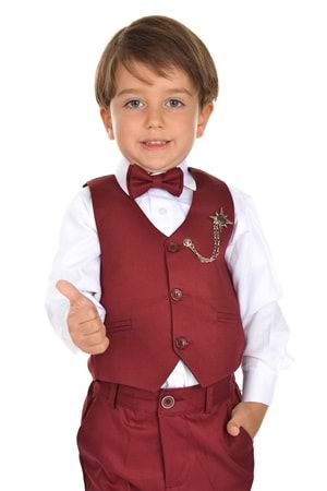 Yelekli Smokin Erkek Çocuk Takım MNK0273