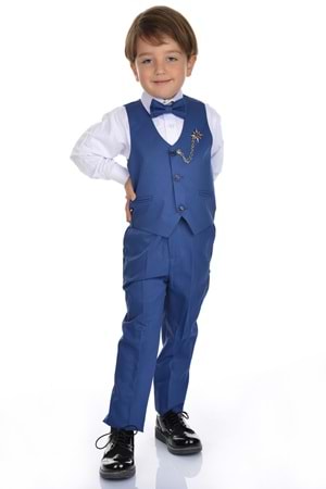 Yelekli Smokin Erkek Çocuk Takım MNK0273