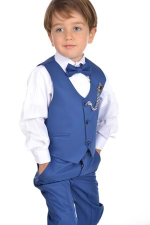 Yelekli Smokin Erkek Çocuk Takım MNK0273