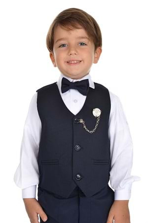 Yelekli Smokin Erkek Çocuk Takım MNK0273