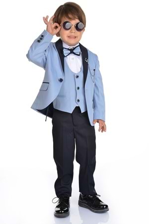 Ceketli Yelekli Erkek Çocuk Damatlık Takım Elbise