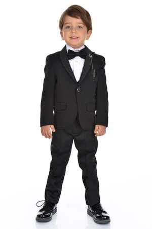 Ceketli Yelekli Erkek Çocuk Damatlık Takım Elbise