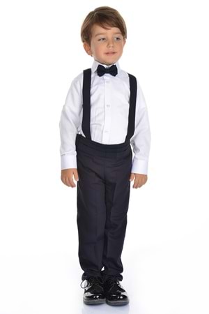 Saten Yaka Kuşaklı Yelekli Erkek Çocuk Takım