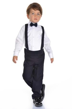 Saten Yaka Kuşaklı Yelekli Erkek Çocuk Takım