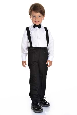 Saten Yaka Kuşaklı Yelekli Erkek Çocuk Takım