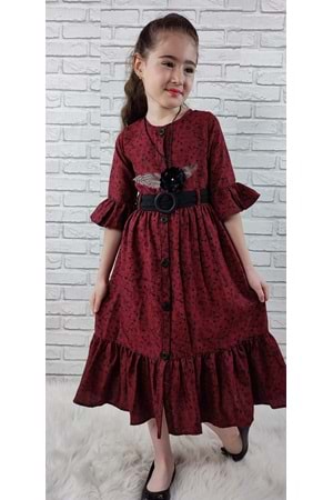 Vintage Basma Kız Çocuk Elbise