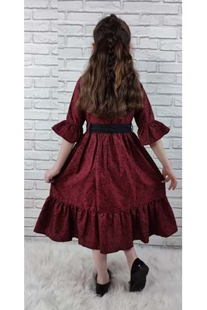 Vintage Basma Kız Çocuk Elbise