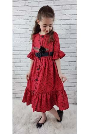 Vintage Basma Kız Çocuk Elbise