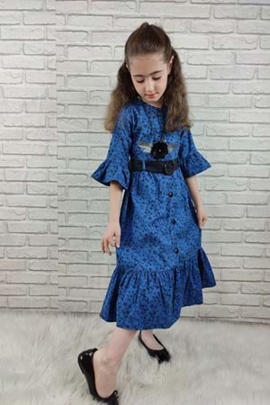 Vintage Basma Kız Çocuk Elbise