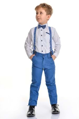 Renkli Pantolon Gömlekli Erkek Çocuk Takım