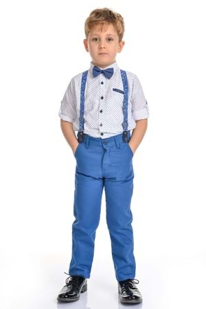 Renkli Pantolon Gömlekli Erkek Çocuk Takım