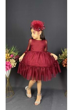 Katkat Prenses Dantel Tokalı Kız Çocuk Elbise