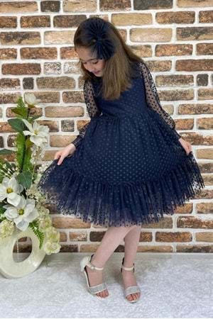 Katkat Prenses Dantel Tokalı Kız Çocuk Elbise