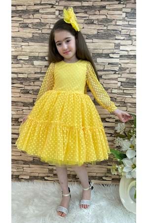 Katkat Prenses Dantel Tokalı Kız Çocuk Elbise