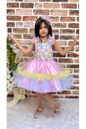 Kokosh Kız Saten Parti Elbisesi MNK0328