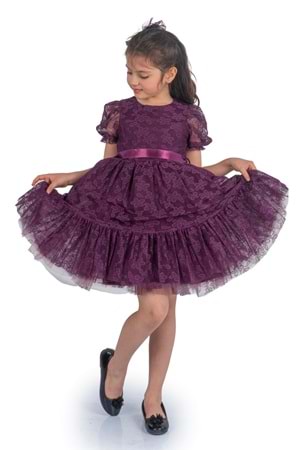 Papatya Dantel Kız Çocuk Elbise MNK0332