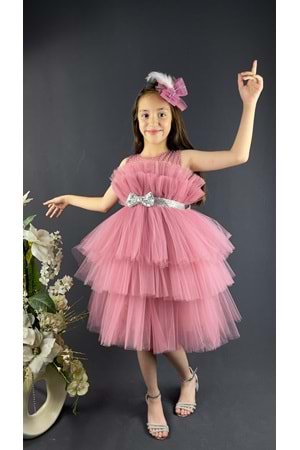 Katkat Tüllü Buket Model Kız Çocuk Özel Gün Abiye