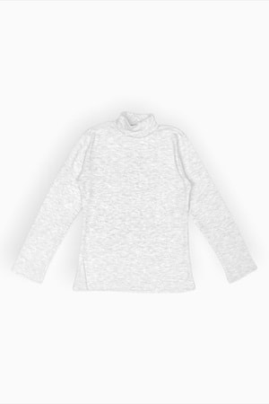 Yarım Balıkçı Yaka Boğazlı Penye Kız Okul Tişört MNK0384