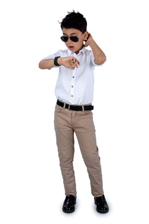 Tarz Gömlek Gabardin Pantolon Erkek Çocuk Takım MNK0422