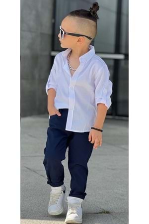 Tarz Gömlek Gabardin Pantolon Erkek Çocuk Takım MNK0422