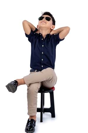 Apoletli Kollu Gömlek Tarz Erkek Çocuk Takım MNK0422