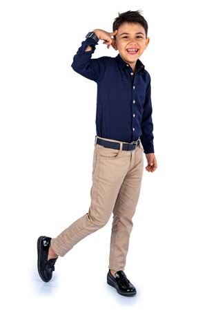 Apoletli Kollu Gömlek Tarz Erkek Çocuk Takım MNK0422