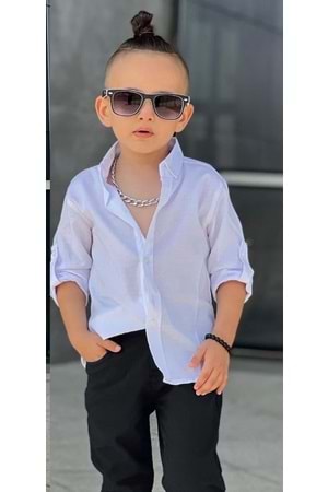 Tarz Gömlek Gabardin Pantolon Erkek Çocuk Takım MNK0422