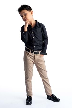 Apoletli Kollu Gömlek Tarz Erkek Çocuk Takım MNK0422