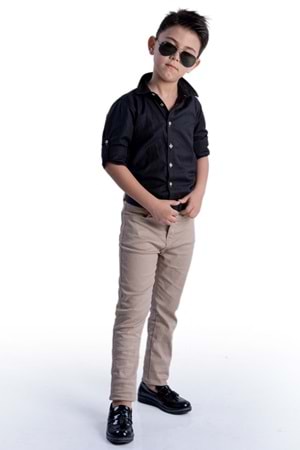 Apoletli Kollu Gömlek Tarz Erkek Çocuk Takım MNK0422