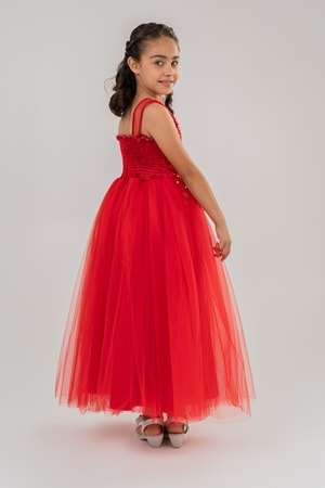 Güpür Model Gelinlik Çocuk Kolsuz Abiye MNK0469