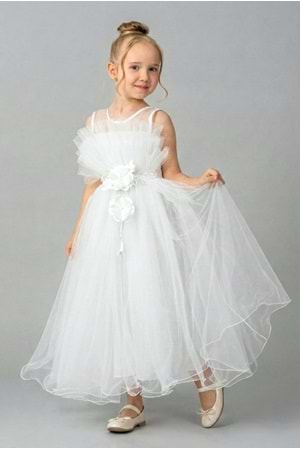 Kız Çocuk Robası Katlı Özel Gün Abiye Elbise MNK0475