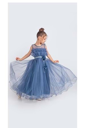 Kız Çocuk Robası Katlı Özel Gün Abiye Elbise MNK0475