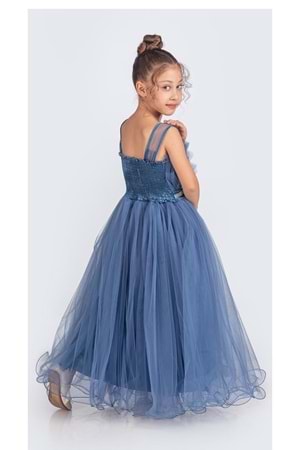 Kız Çocuk Robası Katlı Özel Gün Abiye Elbise MNK0475