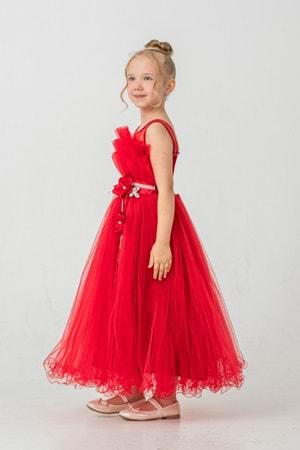 Kız Çocuk Robası Katlı Özel Gün Abiye Elbise MNK0475