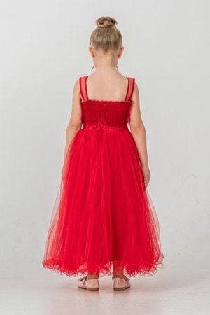 Kız Çocuk Robası Katlı Özel Gün Abiye Elbise MNK0475