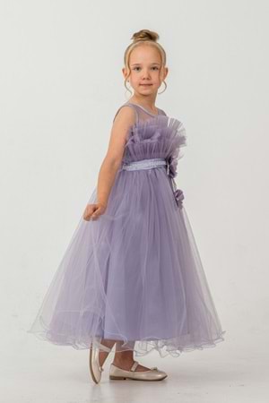 Kız Çocuk Robası Katlı Özel Gün Abiye Elbise MNK0475