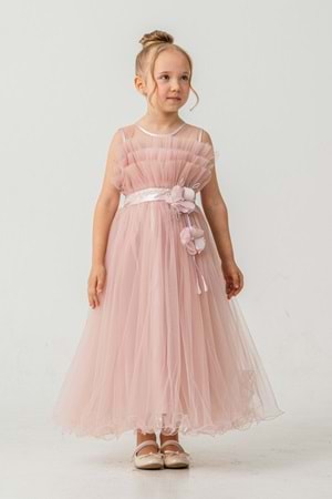 Kız Çocuk Robası Katlı Özel Gün Abiye Elbise MNK0475