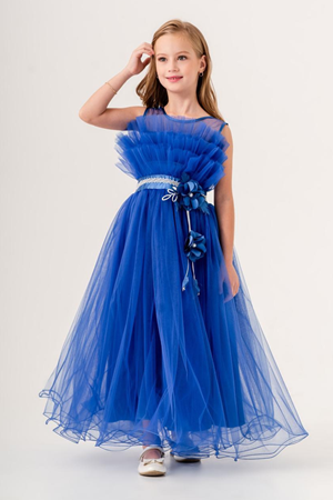 Kız Çocuk Robası Katlı Özel Gün Abiye Elbise MNK0475