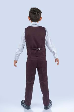 Zincirli Yelekli Çift Sıra Düğmeli Erkek Çocuk Takım MNK0484