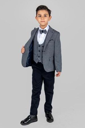 Mendil Damatlık Ceketli Yelekli Erkek Çocuk Takım MNK0487