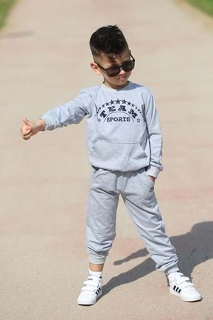 Sport Çocuk Kanguru Cepli 2iplik Mevsimlik Eşofman MNK0506