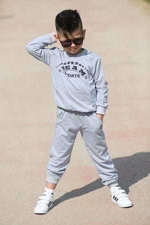 Sport Çocuk Kanguru Cepli 2iplik Mevsimlik Eşofman MNK0506