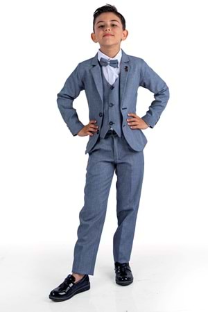 Broşlu Damatlık Ceketli Yelekli Gömlekli Takım Elbise MNK0511