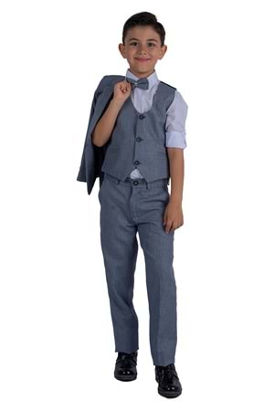 Broşlu Damatlık Ceketli Yelekli Gömlekli Takım Elbise MNK0511