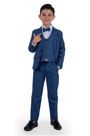 Broşlu Damatlık Ceketli Yelekli Gömlekli Takım Elbise MNK0511