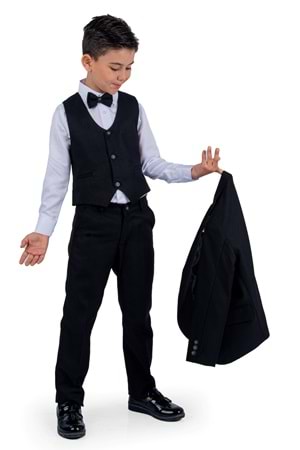 Broşlu Damatlık Ceketli Yelekli Gömlekli Takım Elbise MNK0511