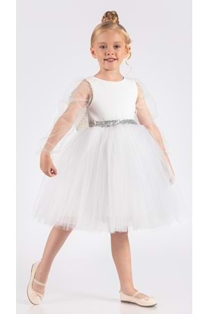 Kanatlı Kız Çocuk Şifon Kol Abiye MNK0534