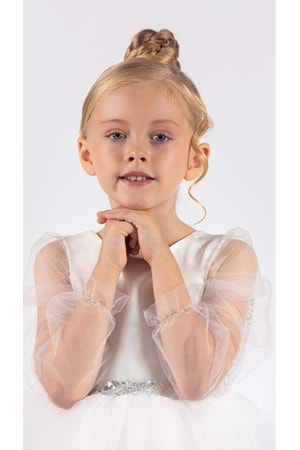 Kanatlı Kız Çocuk Şifon Kol Abiye MNK0534