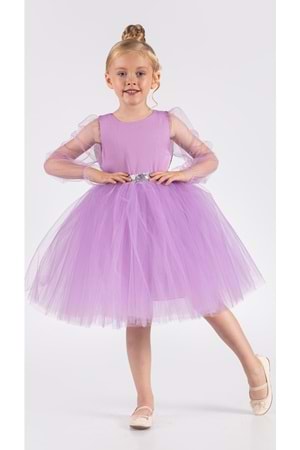 Kanatlı Kız Çocuk Şifon Kol Abiye MNK0534